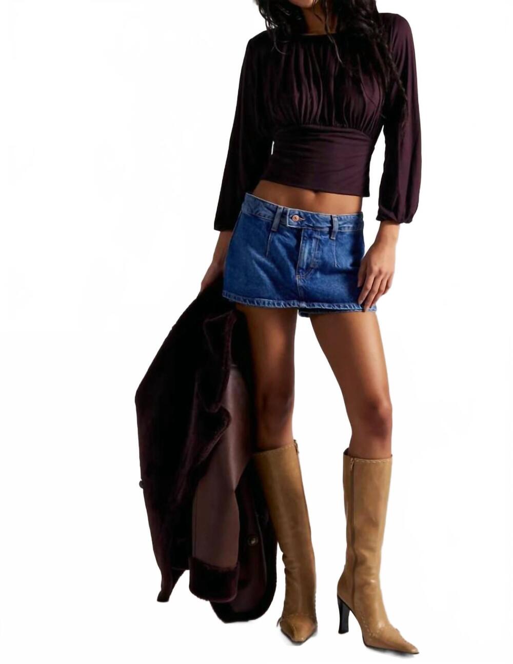 NEW FREE PEOPLE women's galivanting skort in wine